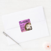HammyVille - Cute Hamster Fantastic Great Work Vierkante Sticker (Envelop)