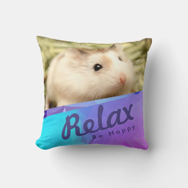 Hammyville - Cute Hamster Geo Design Kussen (Voorkant)