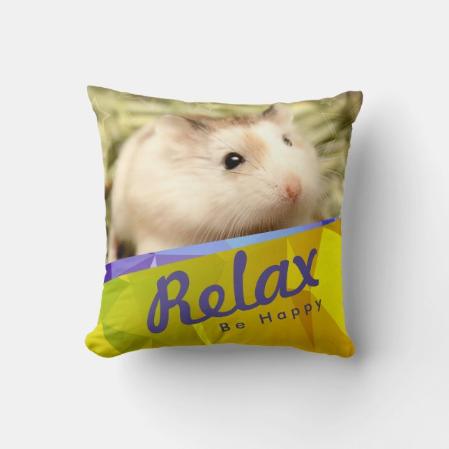 Hammyville - Cute Hamster Geo Design Kussen (Voorkant)