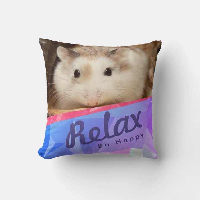 Hammyville - Cute Hamster Geo Design Kussen (Voorkant)