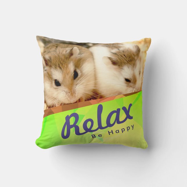Hammyville - Cute Hamster Geo Design Kussen (Voorkant)