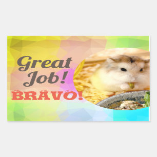 HammyVille - Cute Hamster Great Job Bravo Rechthoekige Sticker