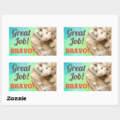 HammyVille - Cute Hamster Great Job Bravo Rechthoekige Sticker (Vel)