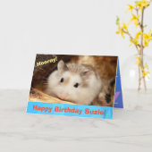 Hammyville - Cute Hamster Happy Birthday Kaart (Gele Bloem)