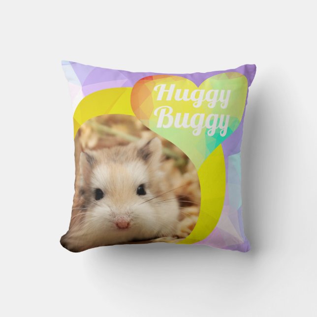 HammyVille - Cute Hamster Heart Huggy Buggy Kussen (Voorkant)