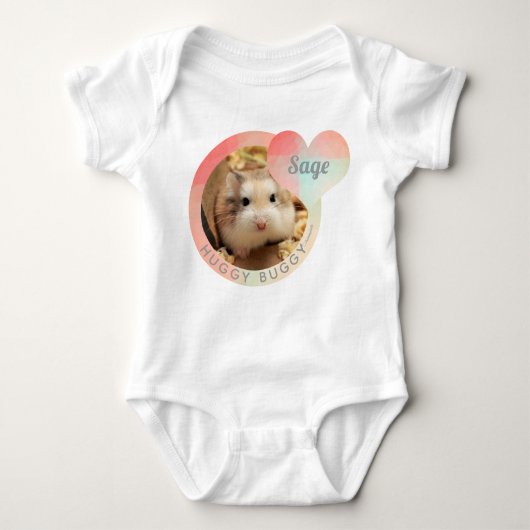 HammyVille - Cute Hamster Heart Huggy Buggy Romper (Voorkant)
