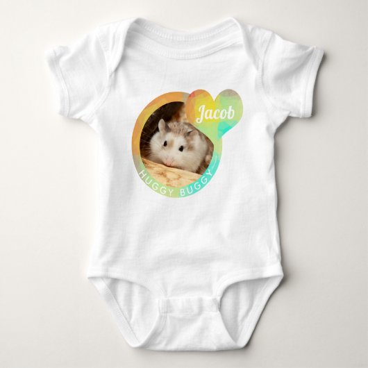HammyVille - Cute Hamster Heart Huggy Buggy Romper (Voorkant)