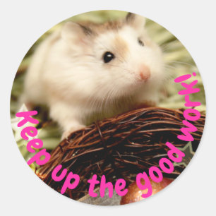Hammyville - Cute Hamster houdt goed werk bij Ronde Sticker