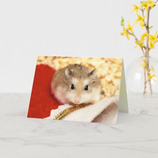 Hammyville - Cute Hamster Kaart (Gele Bloem)