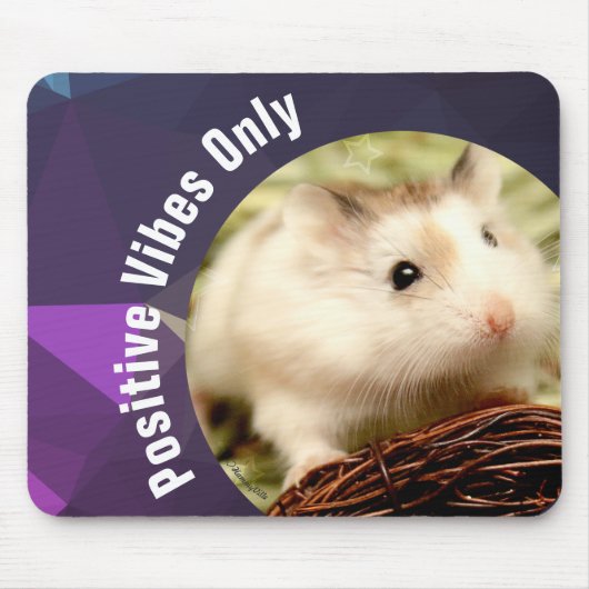 HammyVille - Cute Hamster Positive Vibes only Muismat (Voorkant)