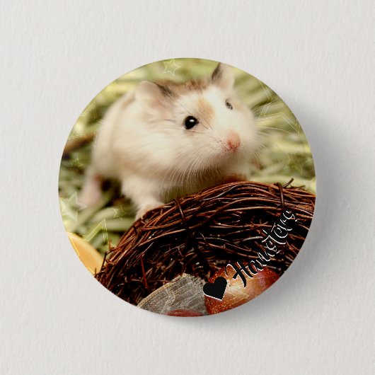 Hammyville - Cute Hamster Ronde Button 5,7 Cm (Voorkant)