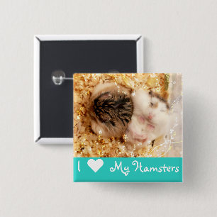 Hammyville - Cute Hamsters Vierkante Button 5,1 Cm