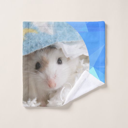 HammyVille - Cute Robo Hamster - Aangepaste naam Bad Handdoek (Wasdoekje)