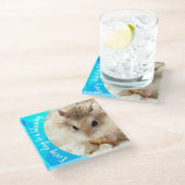 Hammyville - Cute Robo Hamster Glazen Onderzetter (Schuin)