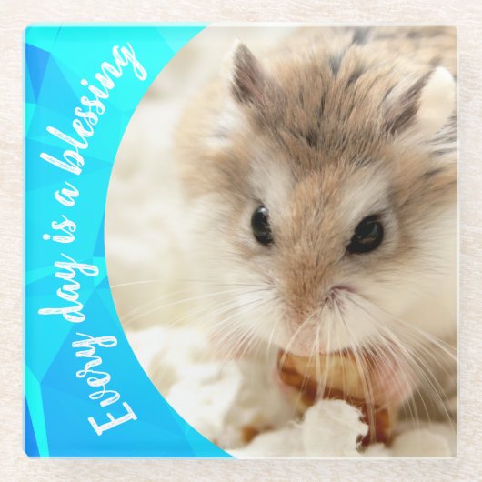 Hammyville - Cute Robo Hamster Glazen Onderzetter (Voorkant)