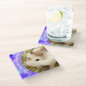 Hammyville - Cute Robo Hamster Glazen Onderzetter (Schuin)
