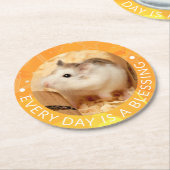 Hammyville - Cute Robo Hamster Ronde Kartonnen Onderzetter (Gebogen)