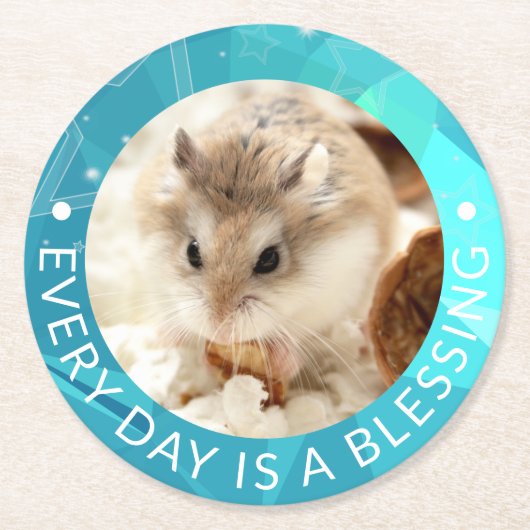 Hammyville - Cute Robo Hamster Ronde Kartonnen Onderzetter (Voorkant)