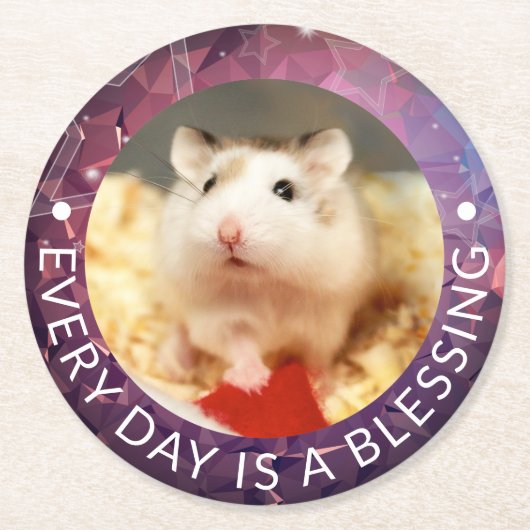 Hammyville - Cute Robo Hamster Ronde Kartonnen Onderzetter (Voorkant)