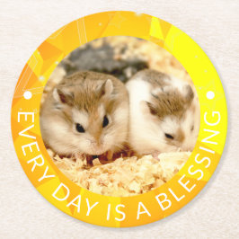 Hammyville - Cute Robo Hamster Ronde Kartonnen Onderzetter