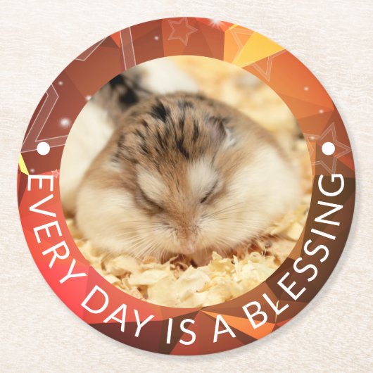 Hammyville - Cute Robo Hamster Ronde Kartonnen Onderzetter (Voorkant)