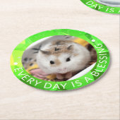 Hammyville - Cute Robo Hamster Ronde Kartonnen Onderzetter (Gebogen)