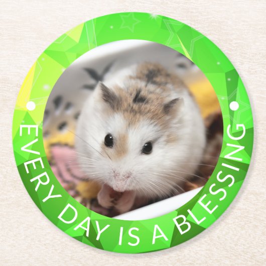 Hammyville - Cute Robo Hamster Ronde Kartonnen Onderzetter (Voorkant)