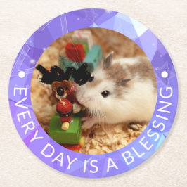 Hammyville - Cute Robo Hamster Ronde Kartonnen Onderzetter