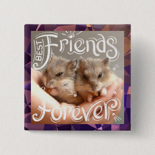 Hammyville - Hamster Best Friends Forever Vierkante Button 5,1 Cm