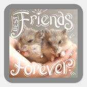 Hammyville - Hamster Best Friends Forever Vierkante Sticker (Voorkant)