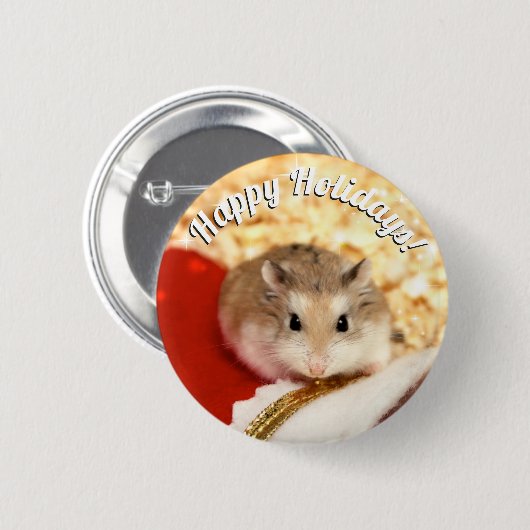 Hammyville - Hamster Holiday Ronde Button 5,7 Cm (Voorkant /achterkant)