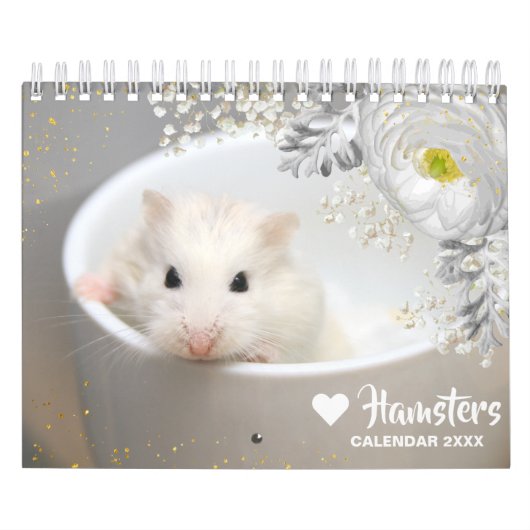Hammyville - Motivation Cute Hamster met Flowers Kalender (Hoes)