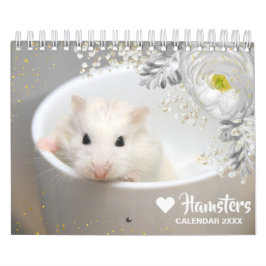 Hammyville - Motivation Cute Hamster met Flowers Kalender