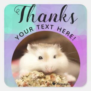 HammyVille - Schattigee Hamster Bedankt Vierkante Sticker