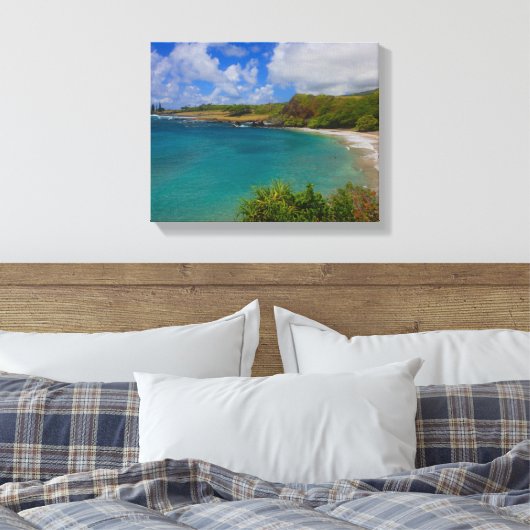 Hamoa Beach Hawaii Canvas kunst aan de muur (Insitu (Slaapkamer))