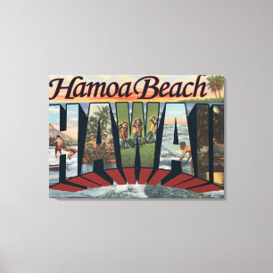 Hamoa Beach, Hawaii - grote letterscènes Canvas Afdruk