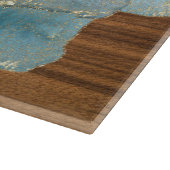 Hamotzie Challah blauw zwart hout glas Snijplank (Hoek)