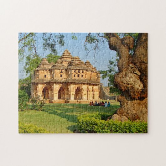 Hampi dorp en tempelstad Karnataka. Legpuzzel (Horizontaal)