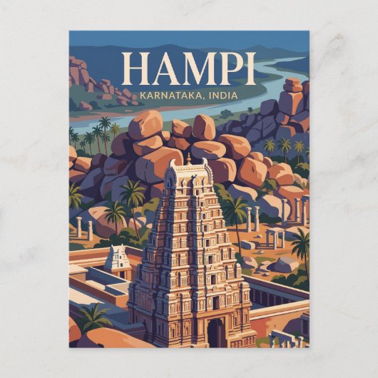 Hampi India Briefkaart (Voorkant)