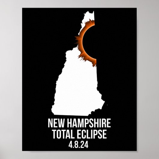 Hampshire Eclipse Idee Mannen#39; s New Hampshire Poster (Voorkant)