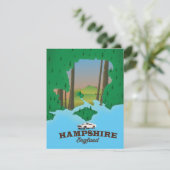 Hampshire Engeland vintage reisaffiche. (Staand voorkant)