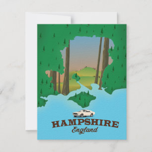 Hampshire Engeland vintage reisaffiche.