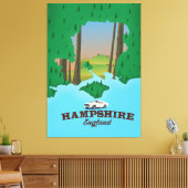 Hampshire England vintage reis poster. Canvas Afdruk (Insitu (Woonkamer))