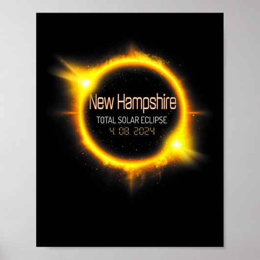 Hampshire Total Solar Eclipse Amerika april 04.08. Poster (Voorkant)