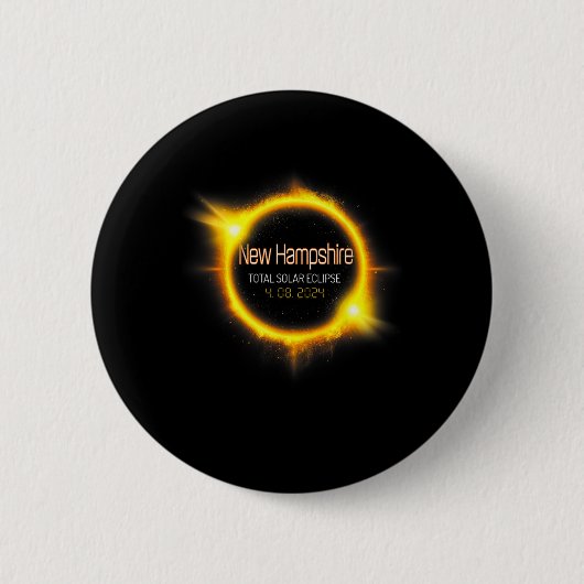 Hampshire Total Solar Eclipse Amerika april 04.08. Ronde Button 5,7 Cm (Voorkant)