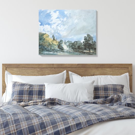 Hampstead Heath (door John Constable) Canvas Afdruk (Insitu (Slaapkamer))