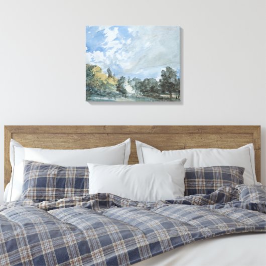 Hampstead Heath (door John Constable) Canvas Afdruk (Insitu (Slaapkamer))