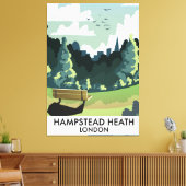 Hampstead Heath Londen reisposter. Canvas Afdruk (Insitu (Woonkamer))