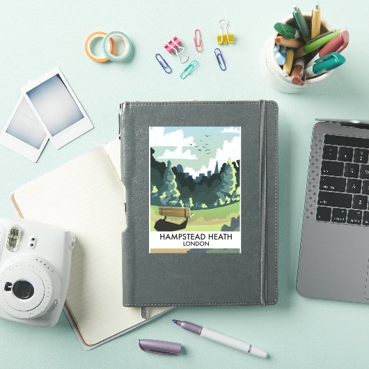 Hampstead Heath Londen reisposter. Sticker (iPad Cover)