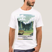 Hampstead Heath Londen reisposter. T-shirt (Voorkant)
